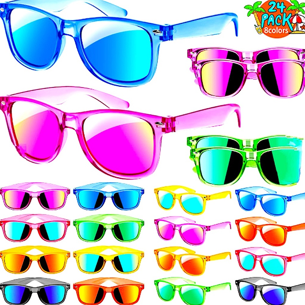 NWT 24pk of kids‎ neon sunglasses-party favor pack!